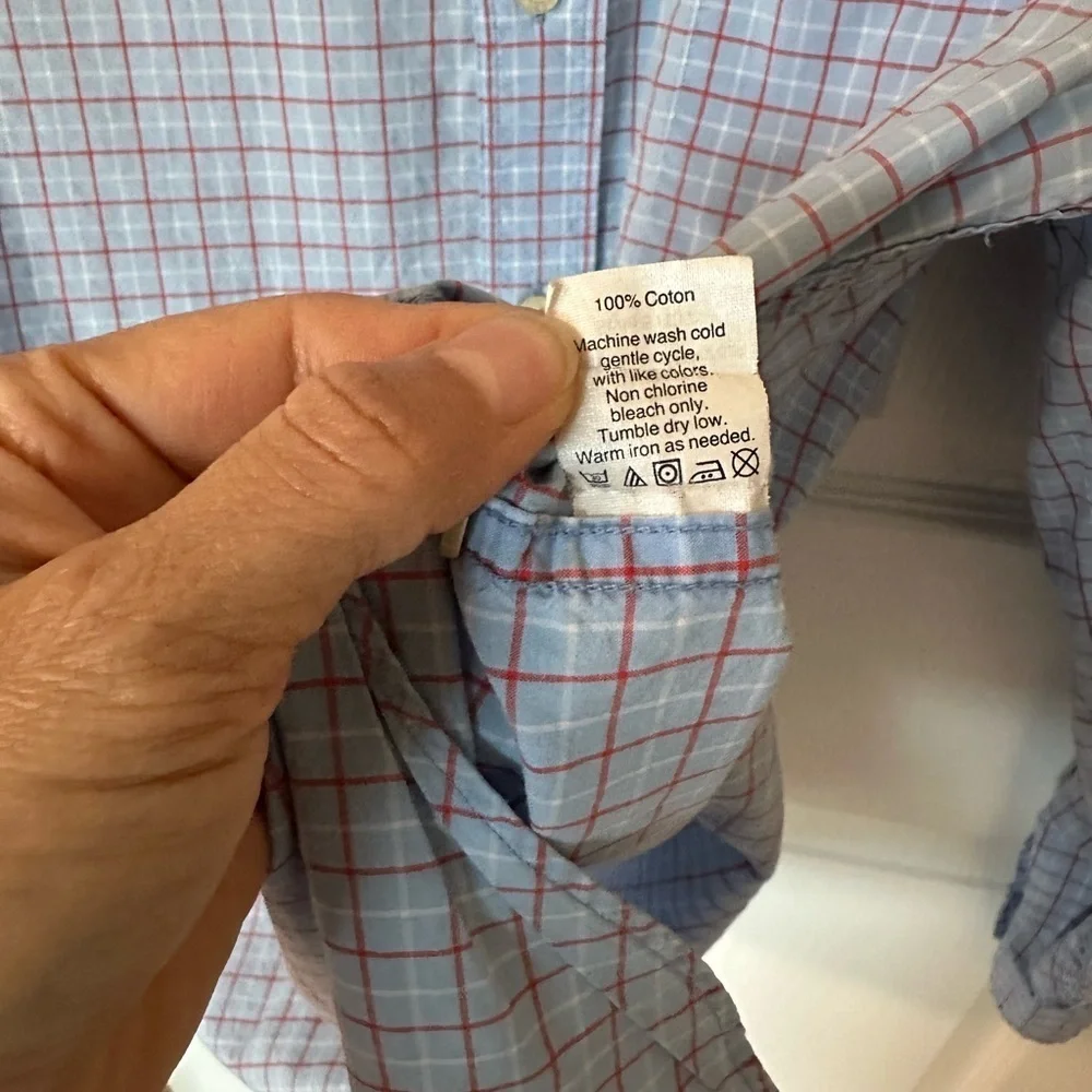 J. Crew Blue and Red Casual Button Down Shirt